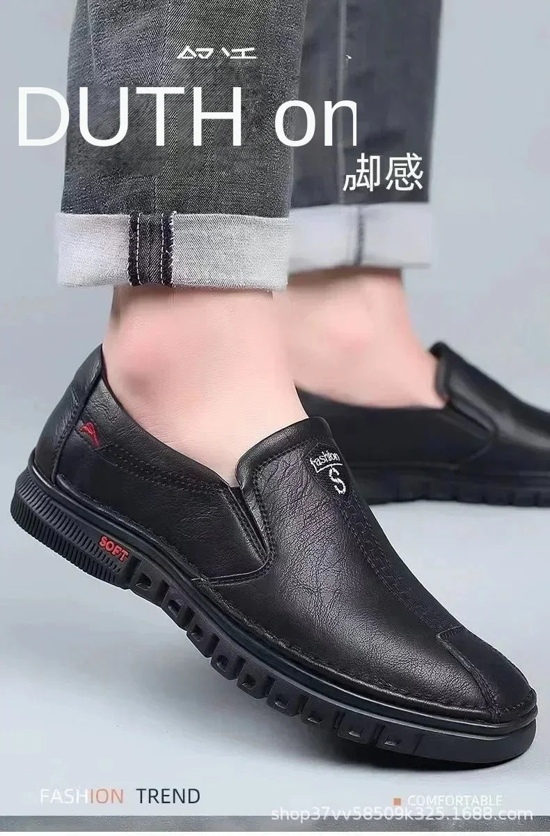 Men's shoes comfortable fashion synthetic leather shoes soft sole soft surface non-slip men's leather shoes