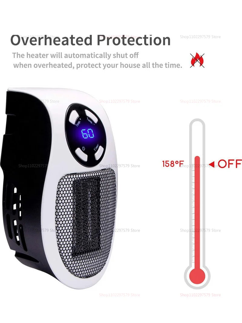 2025 Portable Wall Mounted Electric Heater: Winter home/living room use, fast warm air, compact & convenient heating appliance.