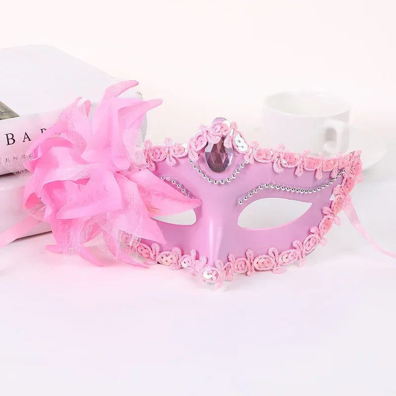 Halloween Princess Half Face Mask Mask Makeup Ball Lily Flower Mask Party Princess Sexy Half Face Mask Stage Performance Mask