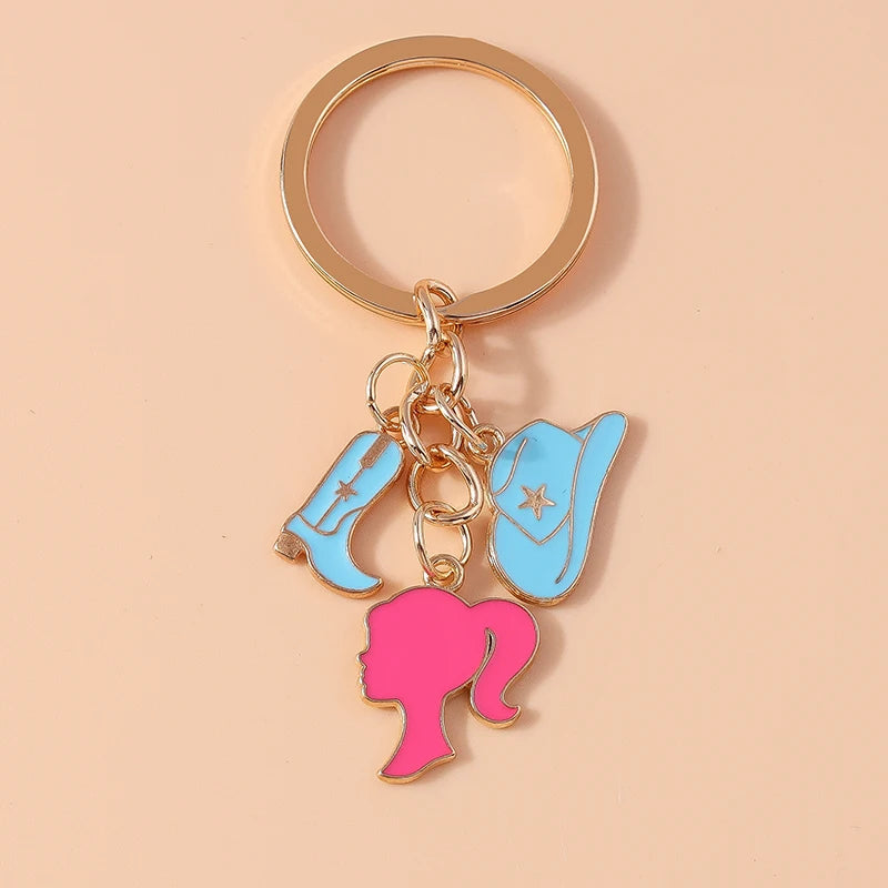 Fashion Women Hat Shoe Pendants Keychain for Car Key Handbag Purse Hanging Keyrings Accessories DIY Jewelry Gifts