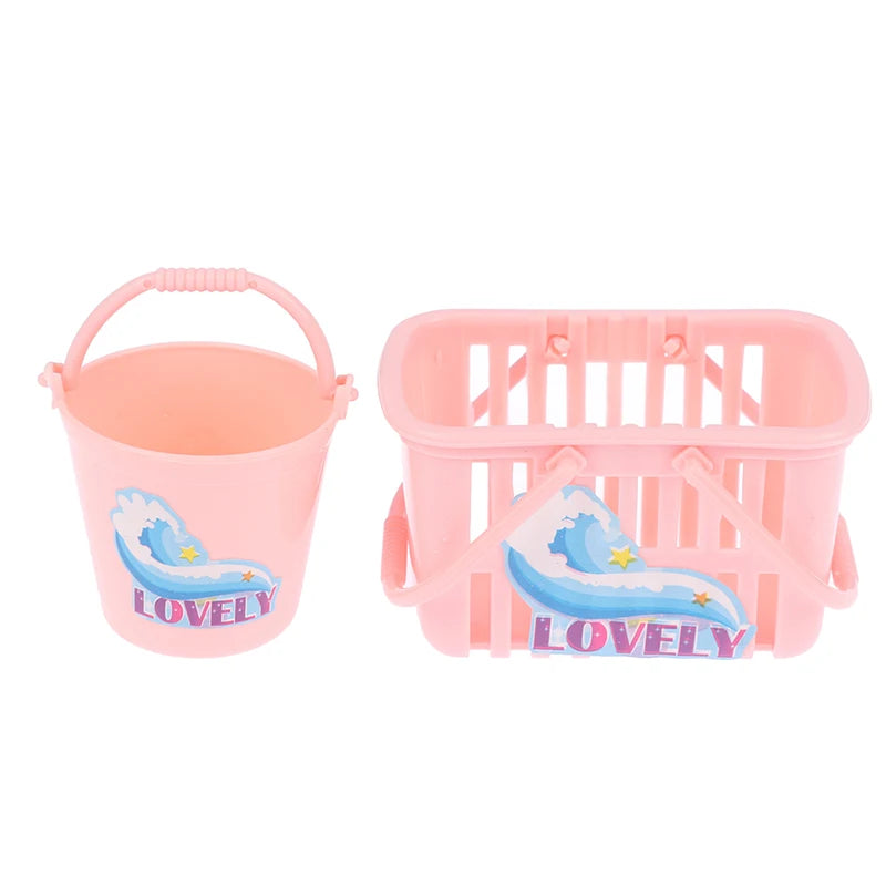 Kid's play house toys Household Washing Kit Iron Laundry tools for 1/6 Doll