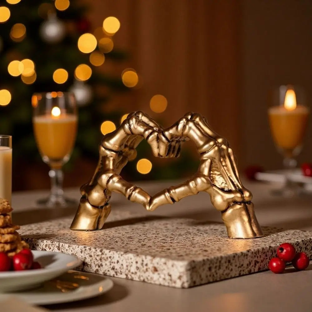 Halloween Themed Halloween Heart Hands Sculpture Handicraft Ornaments Abstract Skeleton Statue Collectible Display