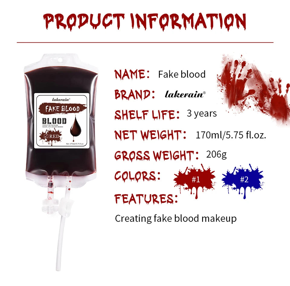 Halloween Blood Makeup Realistic Washable Fake Blood for Zombie Monster Clothes Body Paint Halloween Makeup