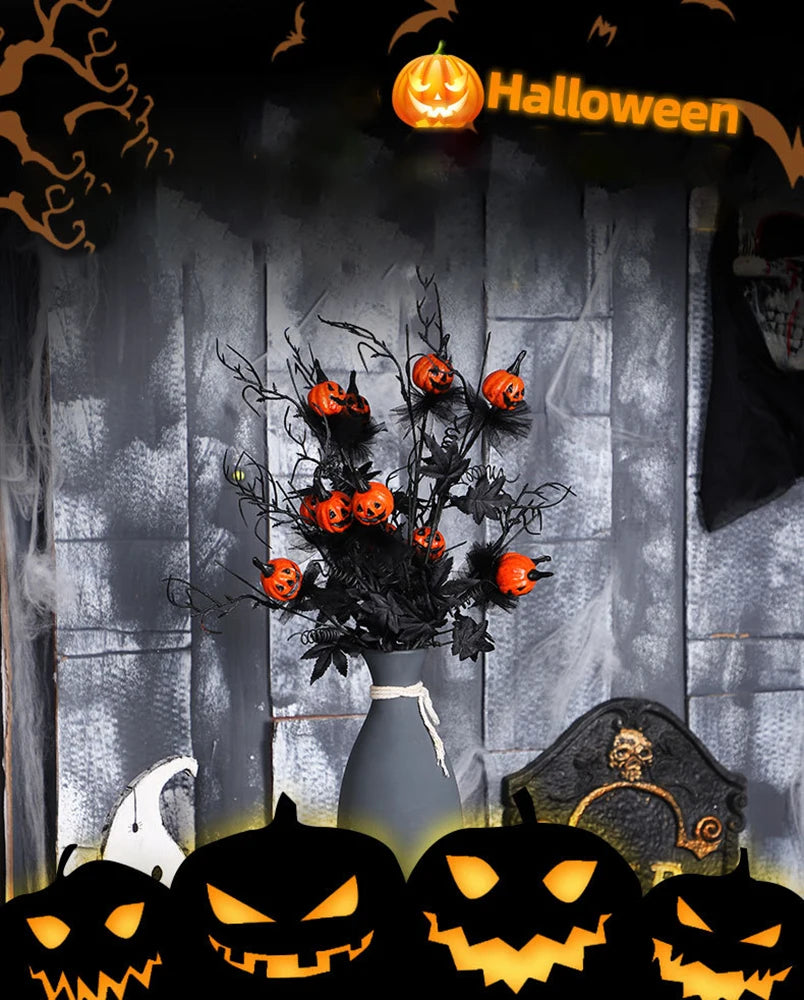 Halloween Party Decor Black Horror Pumpkin Cutting Bouquet For Halloween Festival Prank Party Gift Party Furniture Decoration