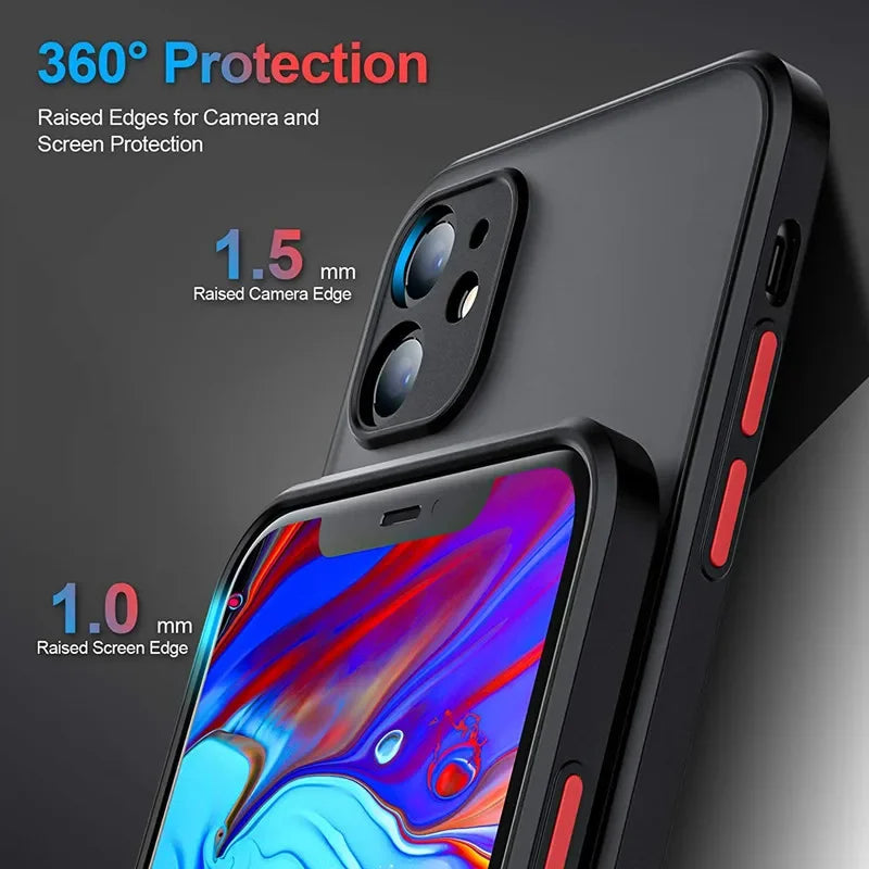 New Armor Bumper Shockproof Phone Case For iPhone 15 11 12 13 Mini 14 Pro XR X Xs Max Plus Silicone Hard Cover Capa