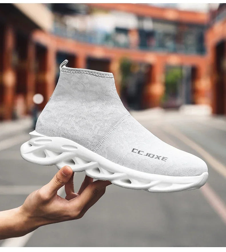 Socks Shoes for Men Black Sneakers Light Breathable Men Runing Shoes Outdoor Platform High Top Men Shoes New Unisex Sport Shoe