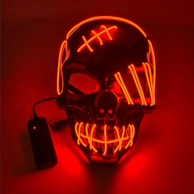 Halloween Carnival Party Costume Decoration Luminous LED Mask Halloween Mask LED Maske Light Up Party Masks for Glow Party