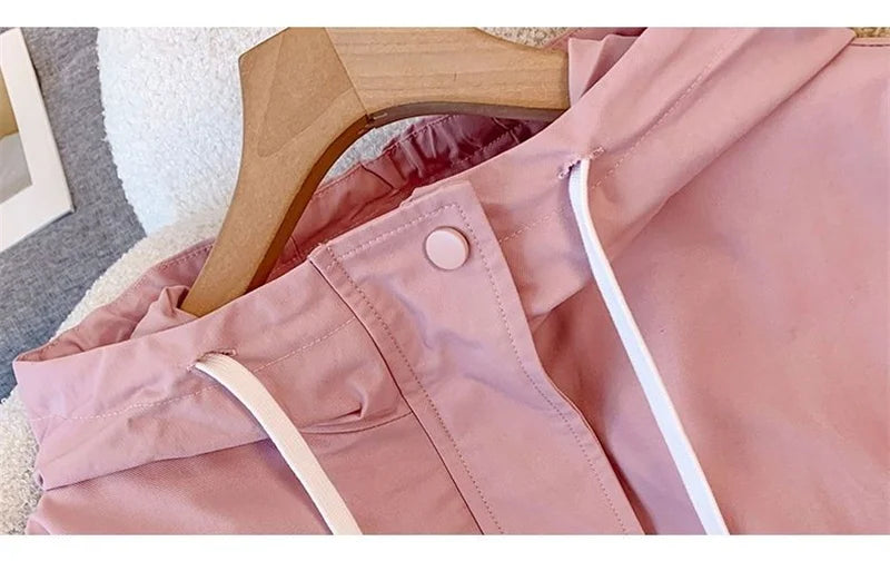 Women's Jacket Fashion Hooded Windbreaker New Spring Autumn Female Casual Short Coat Outwear Pink Green White Female Outerwear