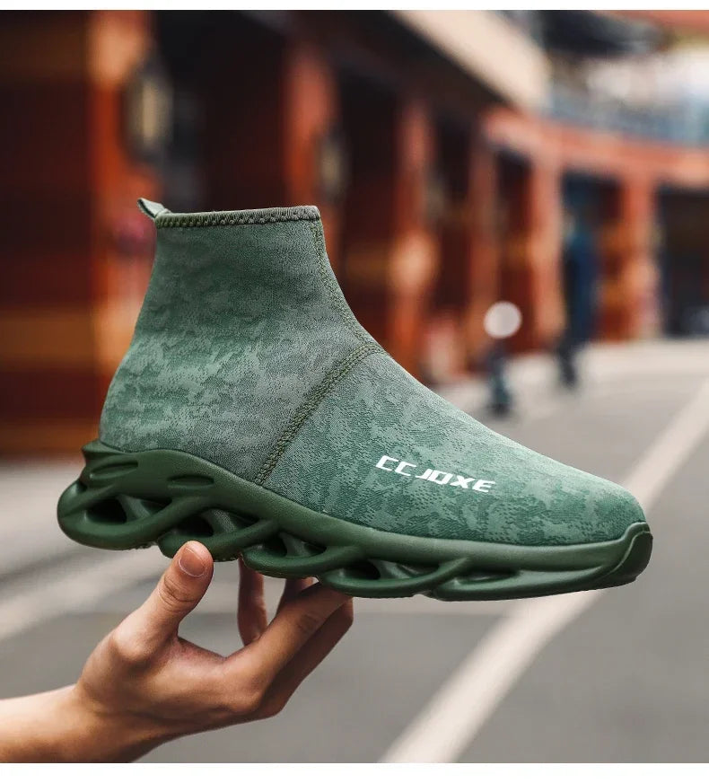 Socks Shoes for Men Black Sneakers Light Breathable Men Runing Shoes Outdoor Platform High Top Men Shoes New Unisex Sport Shoe