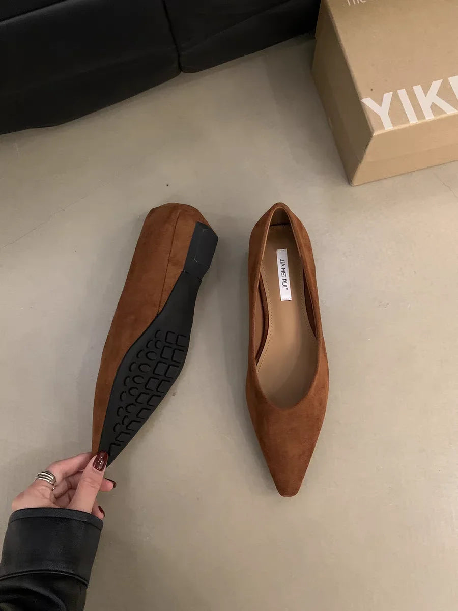 Women's Fashion Flat Shoes 35-39 Pointed Toe Shallow Mouth One Foot Stirrup Single Shoes Comfortable Soft Bottom Women's Shoes