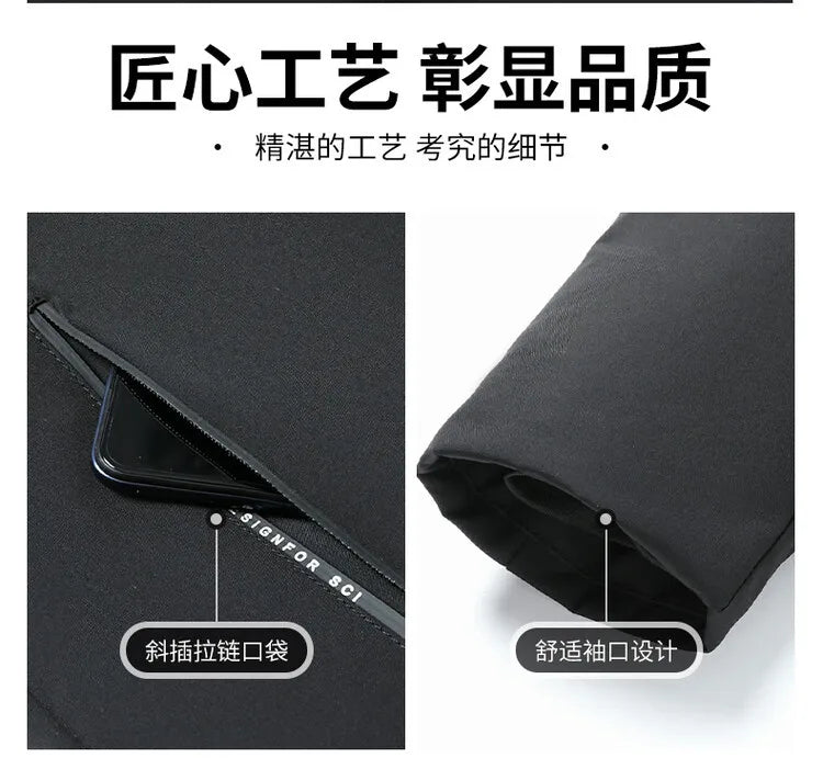 Men's Fashion Windbreaker Parka Coat Man Clothing Streetwear Windproof Casual Autumn Winter Warm Hombre Male Jacket for Outdoors