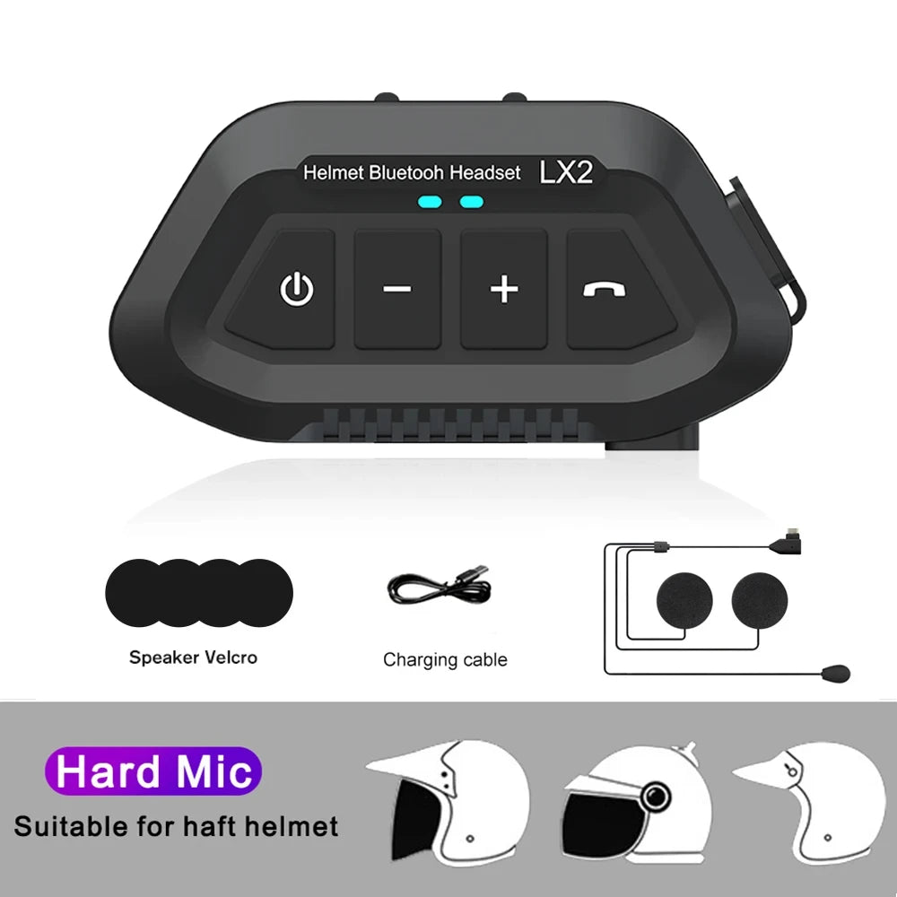 Motorcycle Helmet Earphone Bluetooth Headset Waterproof Voice Assistant Moto Earphone Motorbike Hands Free Wireless Headphone