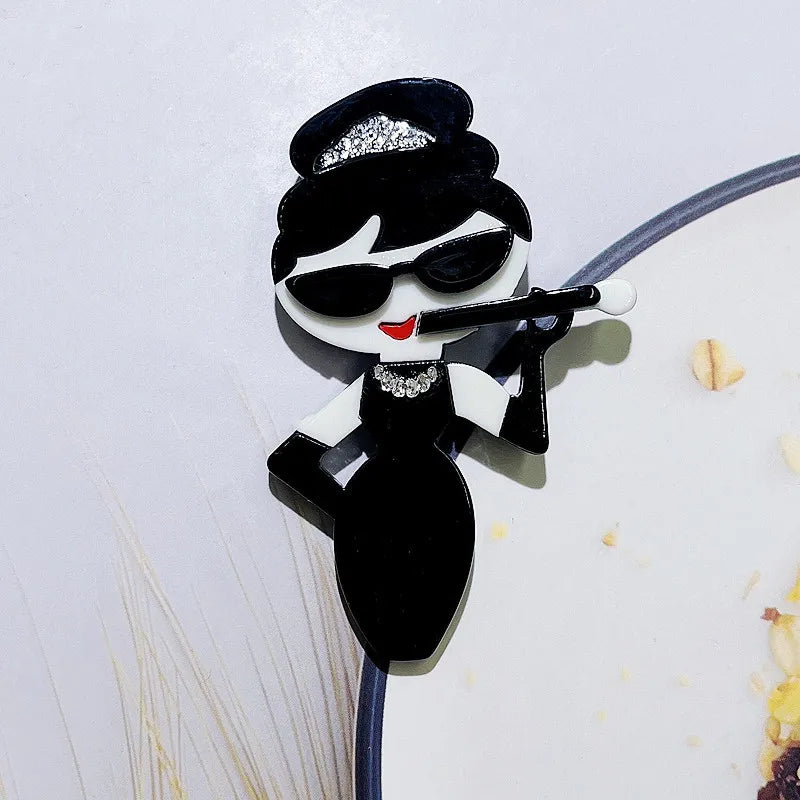 women's acrylic portrait brooch fashion clothing accessories pins