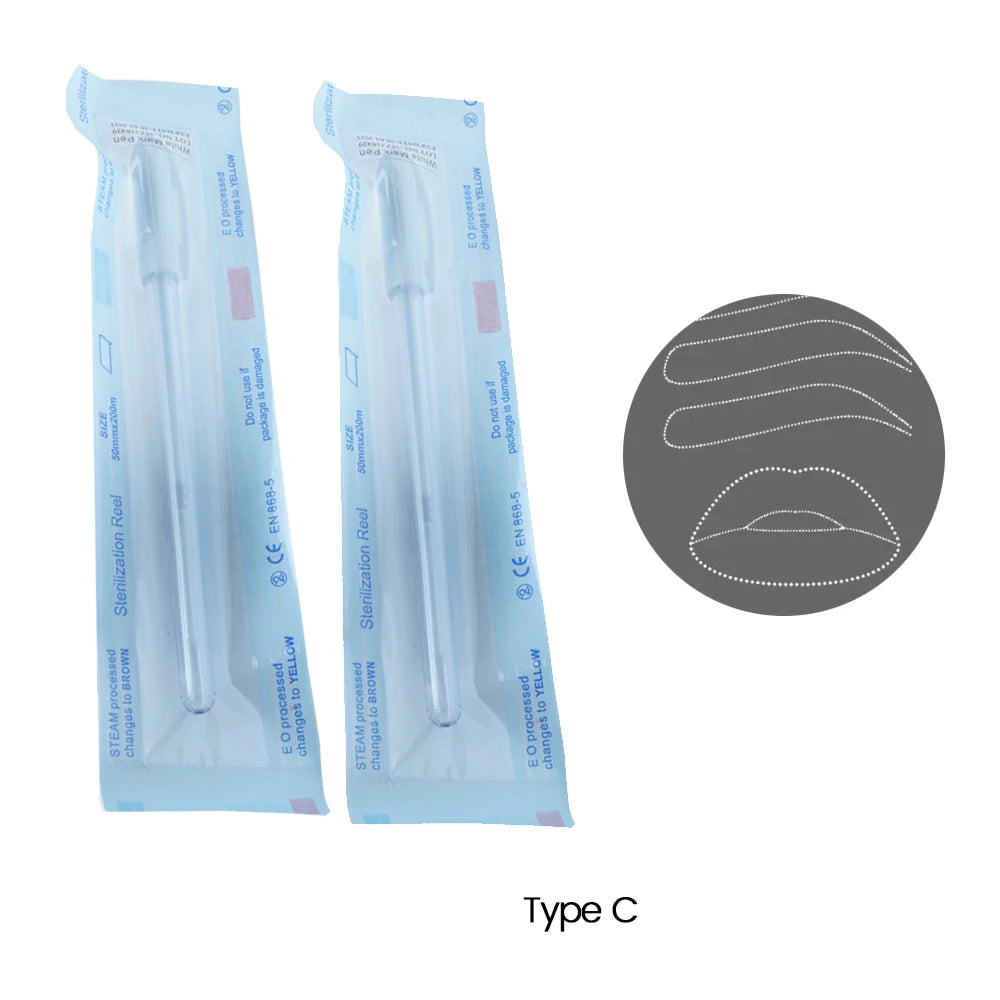 2PCS Eyebrow Marker Pen Microblading Surgical Skin Permanent Make up Supplies White Surgical Scribe Tool Tattoo Accessories Pens