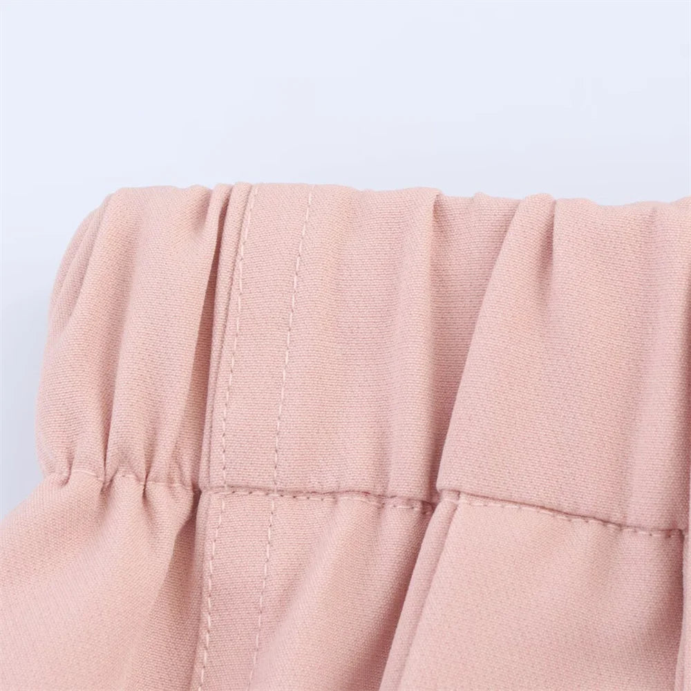 women's summer new fashion casual lapel single breasted decoration suit jacket high waisted lace up suit pants