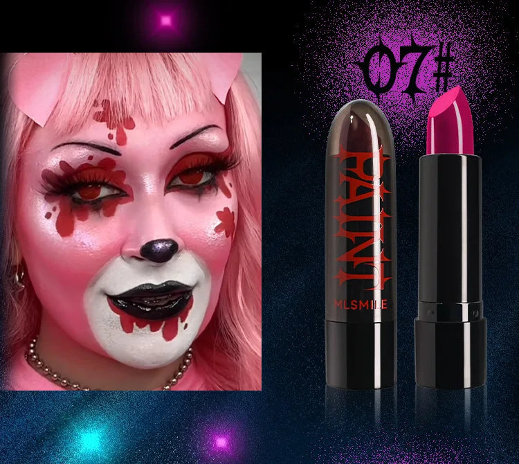 Halloween Matte Lipstick Dark Black Vampire Olive Green Creative Halloween Makeup Face Body Painting