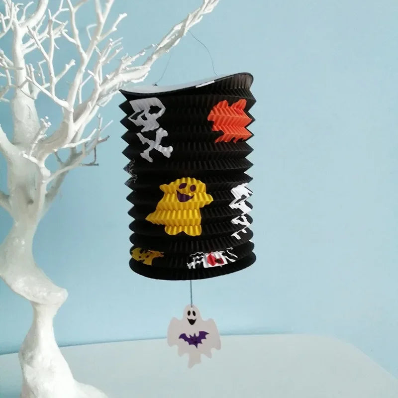 Halloween Paper Lanterns Pumpkin Bat Skull Spider Witch Lantern Haunted House Hanging Pendants Happy Halloween Day Party Decor