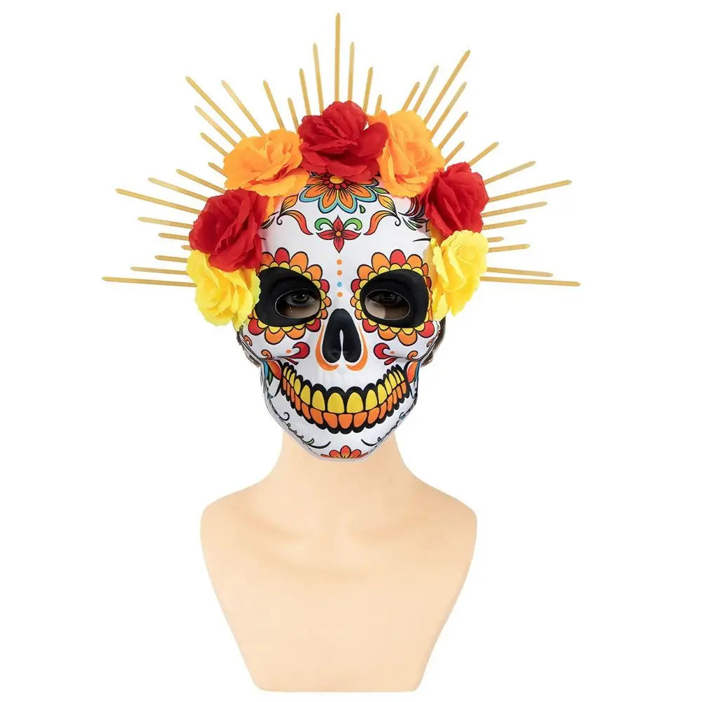 Halloween Mexican Day of The Dead Mask Full Mask Eye Mask Halloween Party Mask Headwear Three-dimensional Skull Mask Cosplay