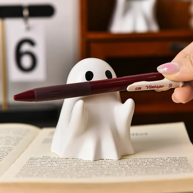 Halloween cute ghost ornament creative desktop decoration for friends birthday gift funny pen holder