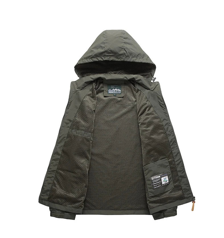 Men Autumn Waterproof Jackets Casual Hooded Windbreaker Field Camping Fishing Coat Outerwear Baseball Hiking Jacket Man Clothing