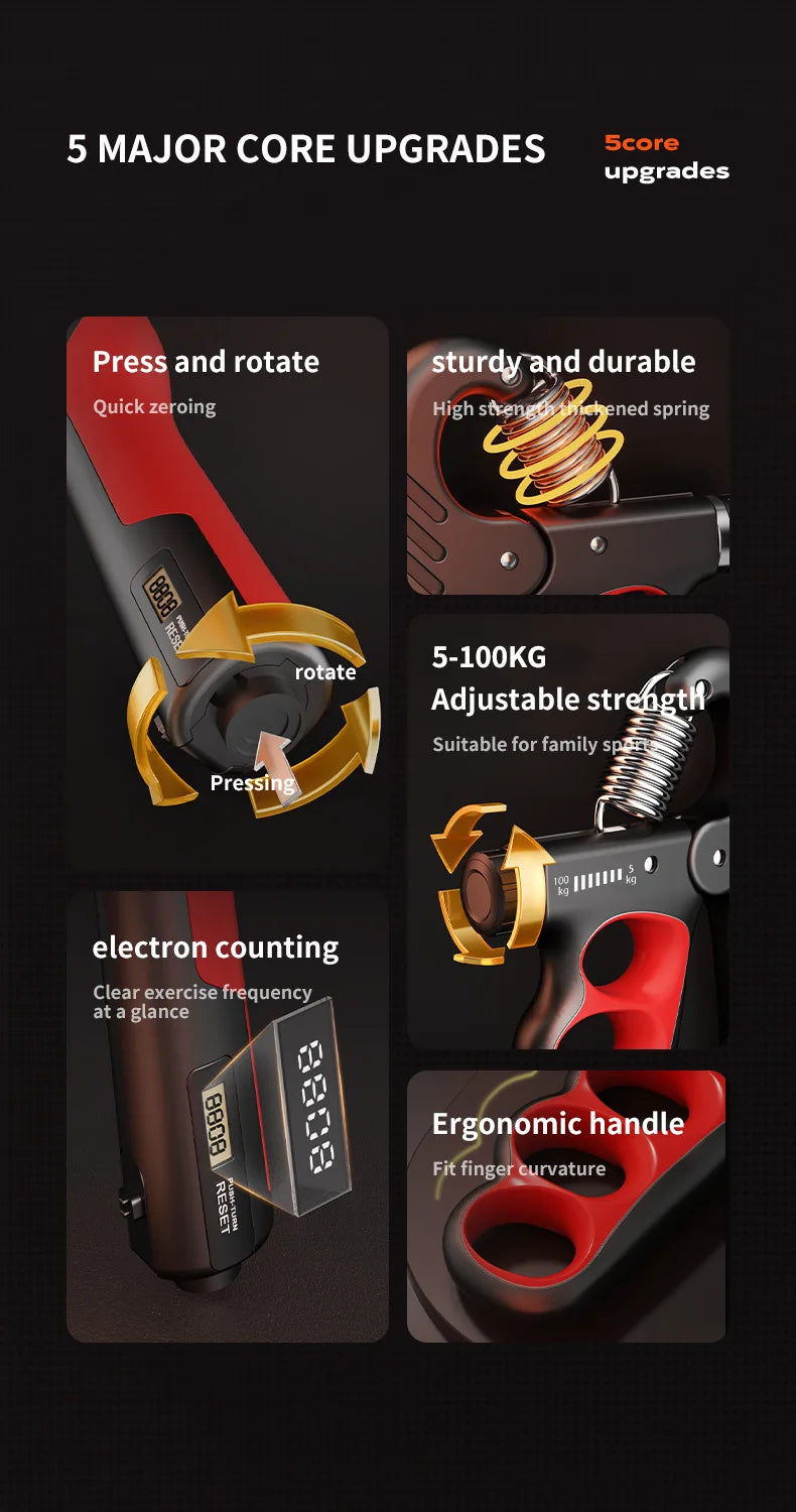 Electronic Count-Based Grip Strength Trainer Arm Strength Fitness Device Rehabilitation Training Exercise Equipment