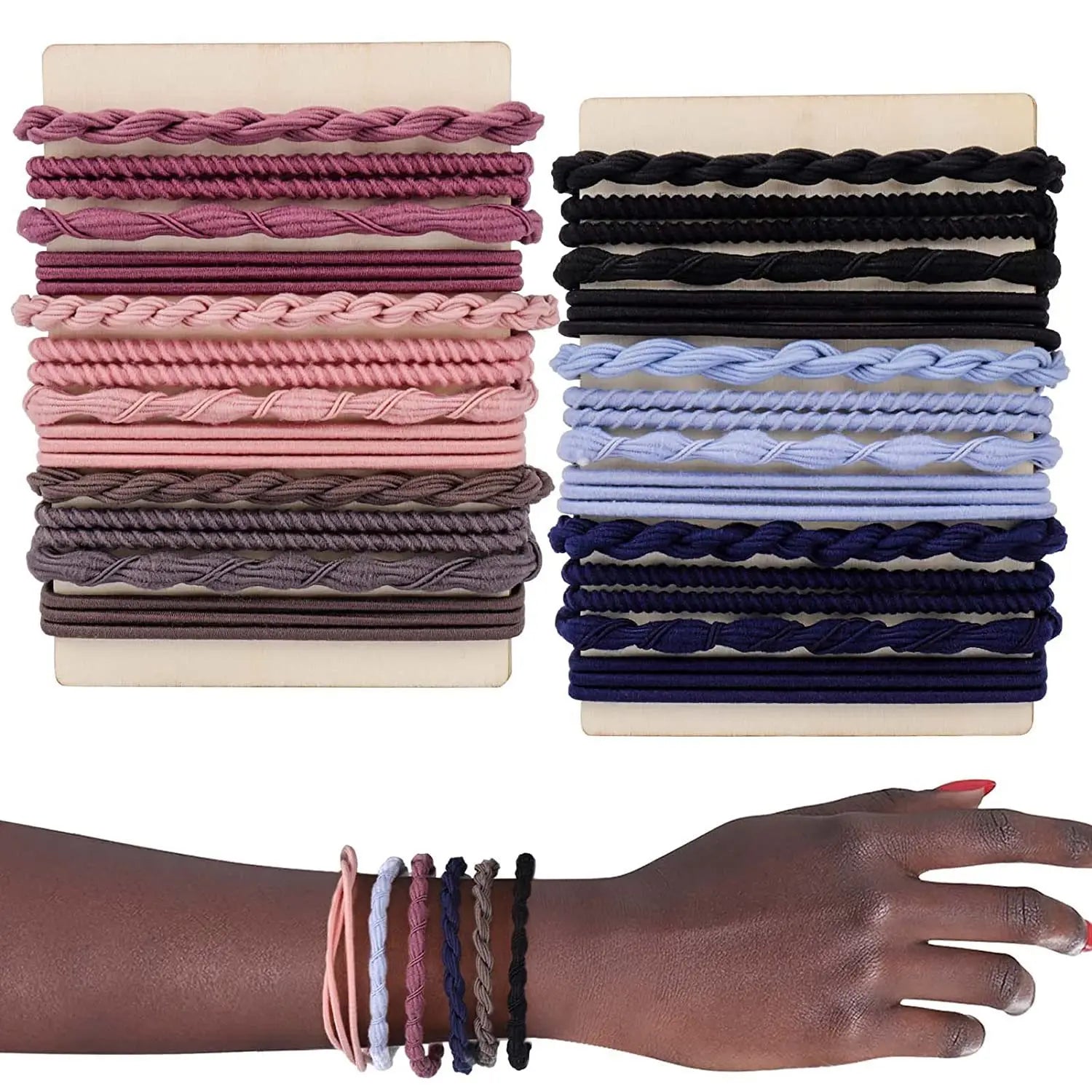 20pcs Fashion Bohemian Style Hair Tie Bracelet For Women Pearl Hair Rope ladies Elastic Hair Rubber Bands For Bracelets Knekki