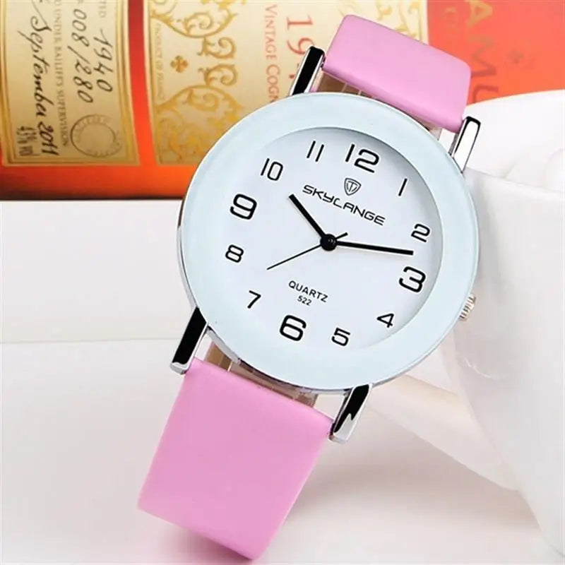 Women Black Watch Hot Sale Leather Band Stainless Steel Analog Quartz Wristwatch Lady Female Casual Watches