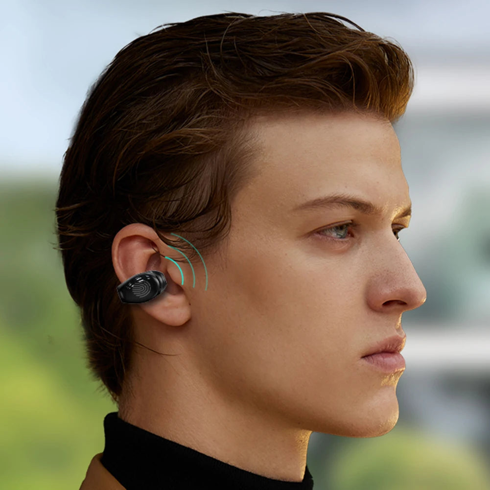 Wireless Clip On Headphones Bluetooth Headset High Definition Audio Quality Sports Earphones Noise Cancelling In-Ear Earphones