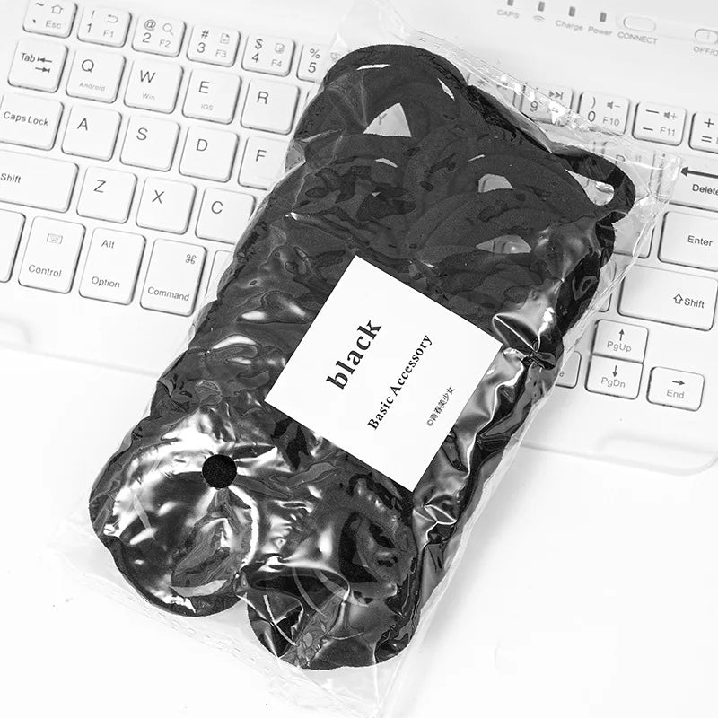 50 Piece Set Of Dual Color Four Season High Elastic Seamless Hair Rope Simple and Durable Fashionable Leather Band Soft Knitt