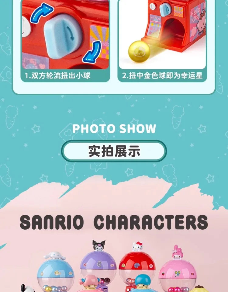 New Sanrio Hello Kittys Kuromi Cinnamoroll Children Toys Cute MINI Egg Twisting Machine Cartoon Creative Kids Toys for Girl Gift