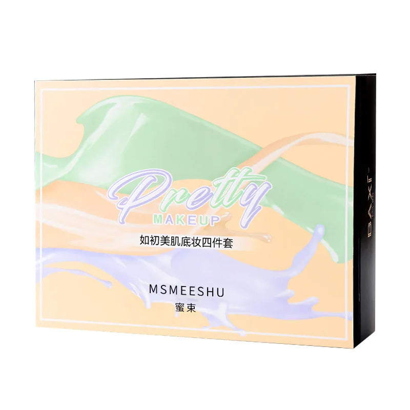 Base Makeup Set of Four Foundation Liquid Isolation Cream BB Cream Pre-makeup Milk Loose Powder Beauty Egg Brighten Skin Color