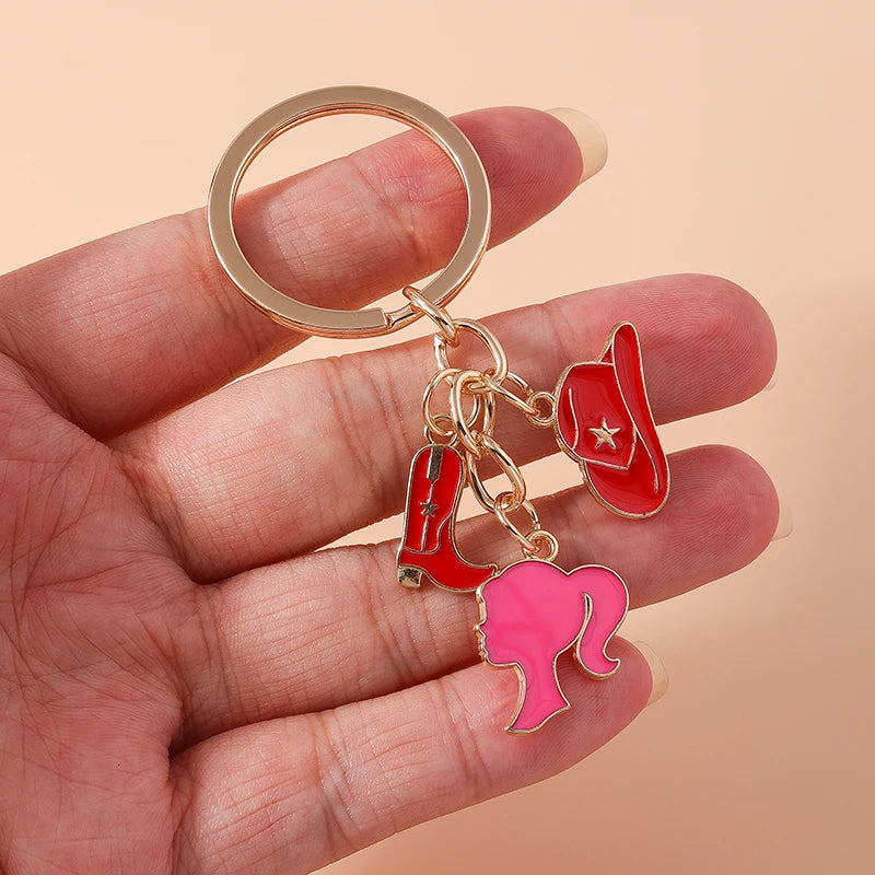 Fashion Women Hat Shoe Pendants Keychain for Car Key Handbag Purse Hanging Keyrings Accessories DIY Jewelry Gifts