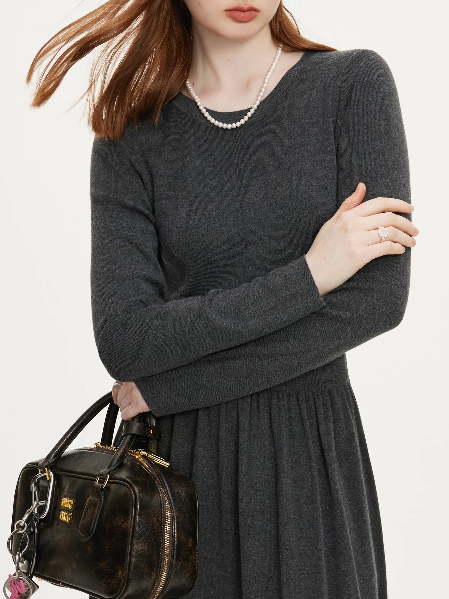 FSLE Wool Knitted Suit For Women 2024 Autumn New Elegant All-match Casual Top Skirts Female Two-pieces Suit 24FS13043 24FS13044