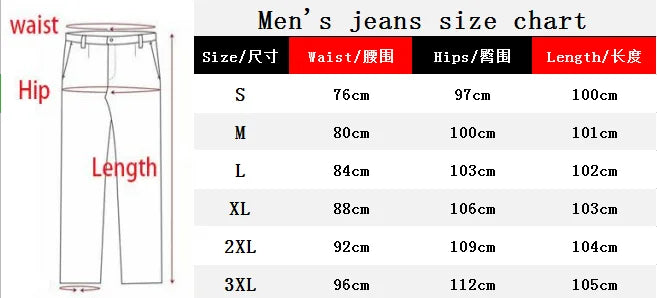 Men's Jeans Streetwear Ripped Skinny Hip Hop Man Fashion Estroyed Oversize Pants Solid Color Male Stretch Casual Denim Trousers