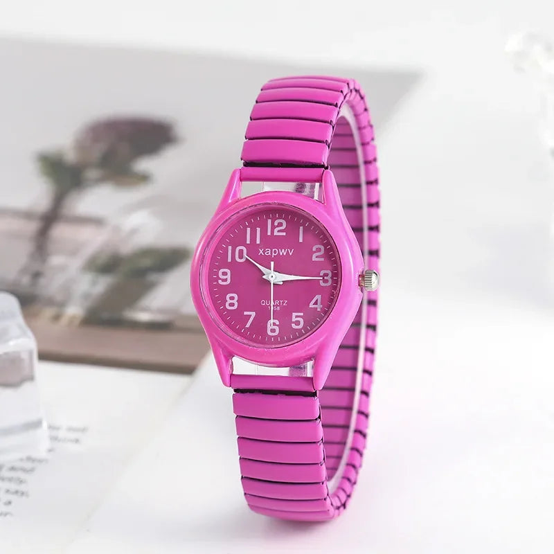 Fashion Watches for Women Stainless Steel Elastic Band Watch Black White Gold Pink Retro Ladies Bracelet Watch Reloj Mujer