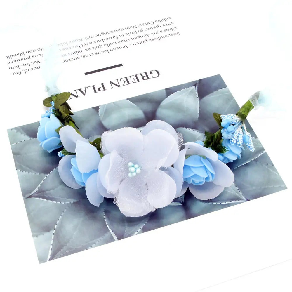 Wreath Women Flowers Tiara Flower Princess Crown Girl Bohemian Hair Accessories Woman Garland Guest Wedding Headdress Headband