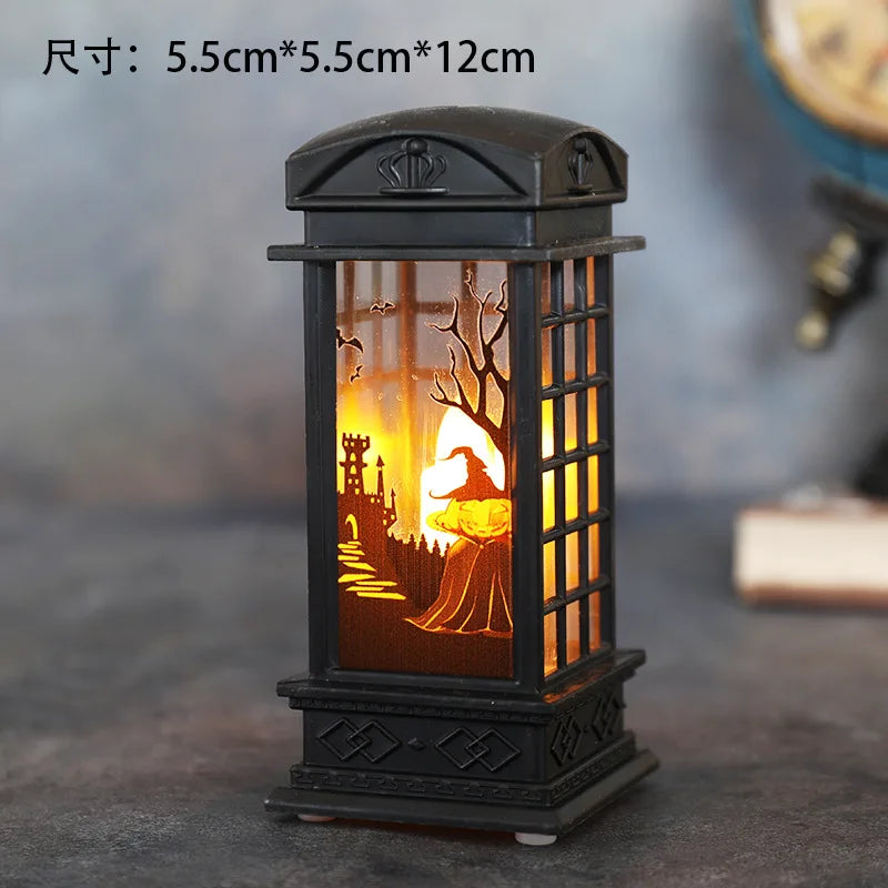 Halloween Decorations Pumpkin Castle LED Decorative Lamp Holiday Party Horror Props Candle Hanging Lantern Bar Garden Home Decor