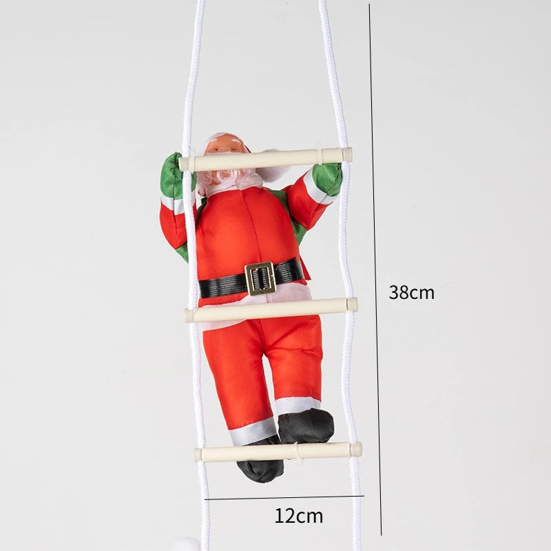 Climbing Santa Claus on Rope Ladder Christmas Decorations Xmas Tree Hanging Ornament Indoor Home Christmas Wall Window Decor