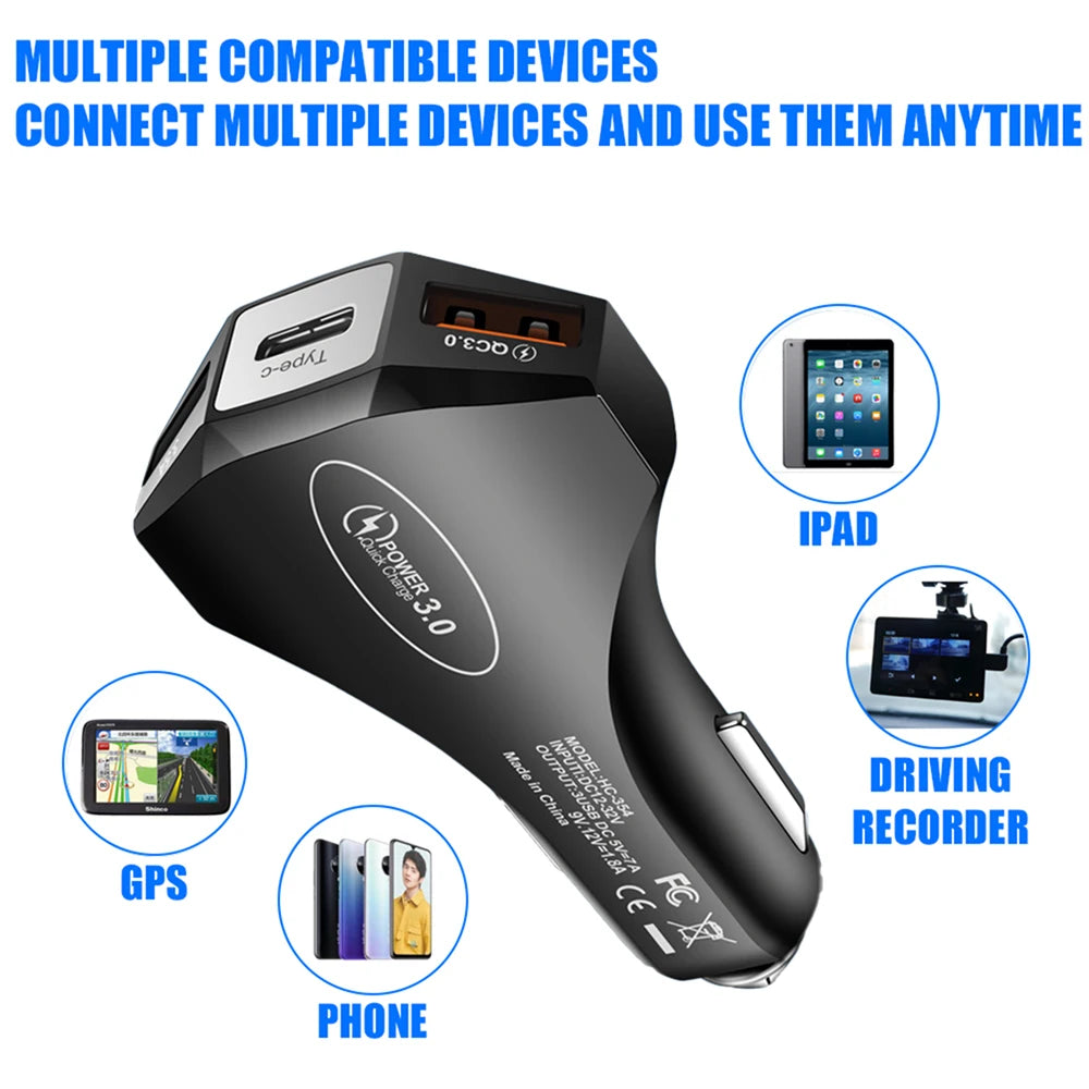 35W Car Charger PD QC3.0 Smart Phone GPS Ipad Adapter Accessory For Volkswagen Vw Tiguan Jetta Scirocco Polo Touran Golf 6 Rline