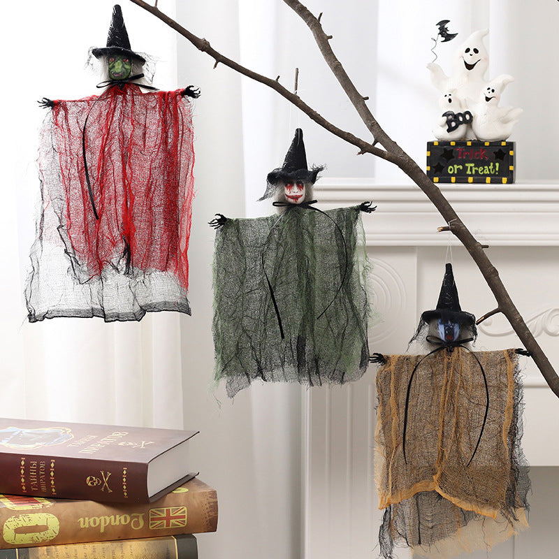 Halloween Ghost Festival Witch Figurine Hanging Doll DIY Decoration Pendant Ornaments for Party Haunted House Decorate Props