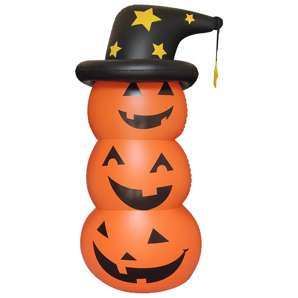 Halloween Inflatable Pumpkin Scary Ghost Model Windproof Stacked Inflatable Pumpkins Horror Festival Theme  Courtyard Haunted Ho
