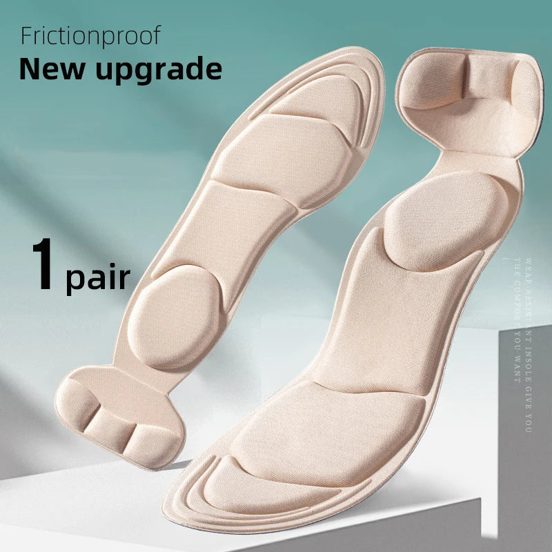 Memory Foam Insoles Women High-heel Shoes Insoles Anti-slip Cutable Insole Comfort Breathable Heel Protection Massage Shoe Pads