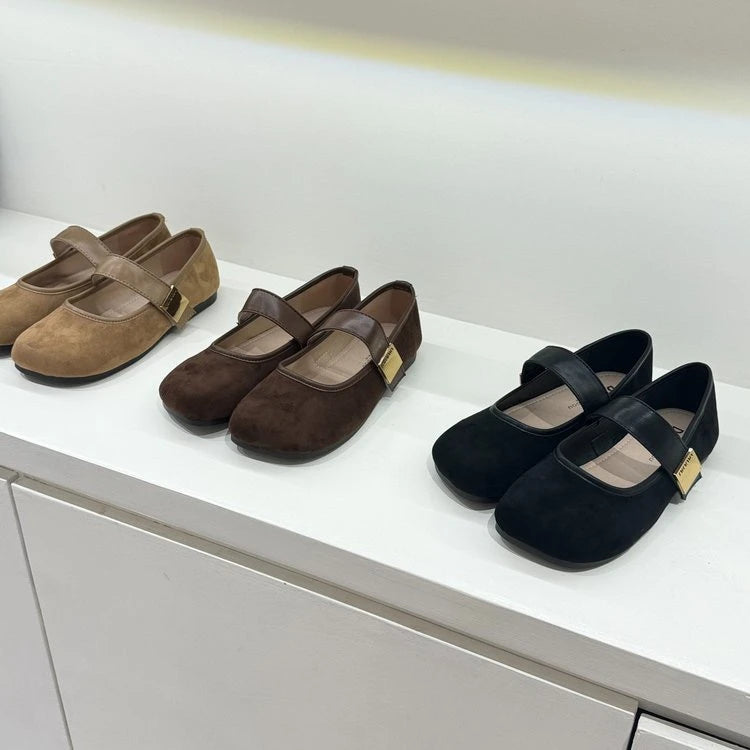 Shallow Mouthed Flat Sole Single Shoe for Women 2025 New Spring and Autumn Soft Sole Bean Shoes Round Toe Retro Mary Jane Shoes