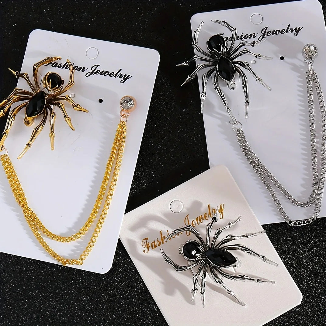 New men's personalized suit accessories brooch, European and American fashion versatile, animal shaped, niche spider