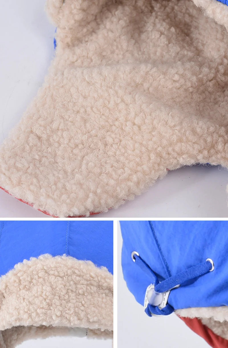 Winter Kids Skiing Hat with Detachable Goggles Kids Beanie Protect Ears Fleece Lining Children Bonnet Cap for Boys Girls 4-12Y