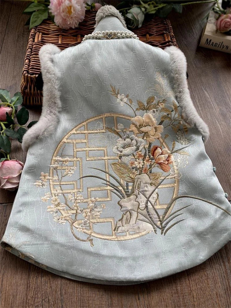 Women's Jackets Women's Vest  National Tide Cheongsam Vest Girl Retro Chinese Style Chinese Cotton Tang Suit Jacket Winter Style