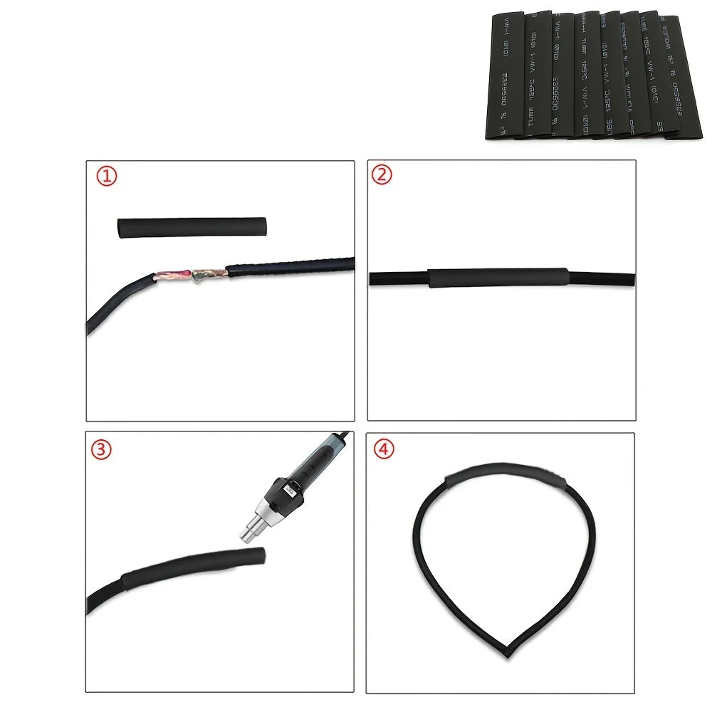 127Pcs Heat Shrink Tube Sleeving Tubing Assortment Kit Electrical Connection Electrical Wire Wrap Cable Waterproof Shrinkage 2:1