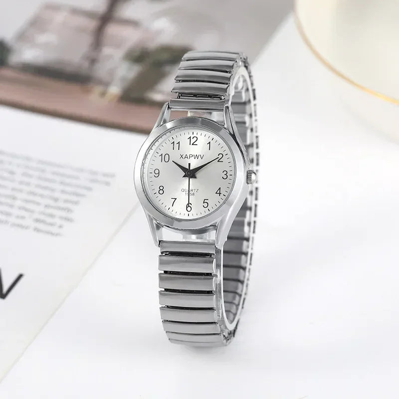 Fashion Watches for Women Stainless Steel Elastic Band Watch Black White Gold Pink Retro Ladies Bracelet Watch Reloj Mujer