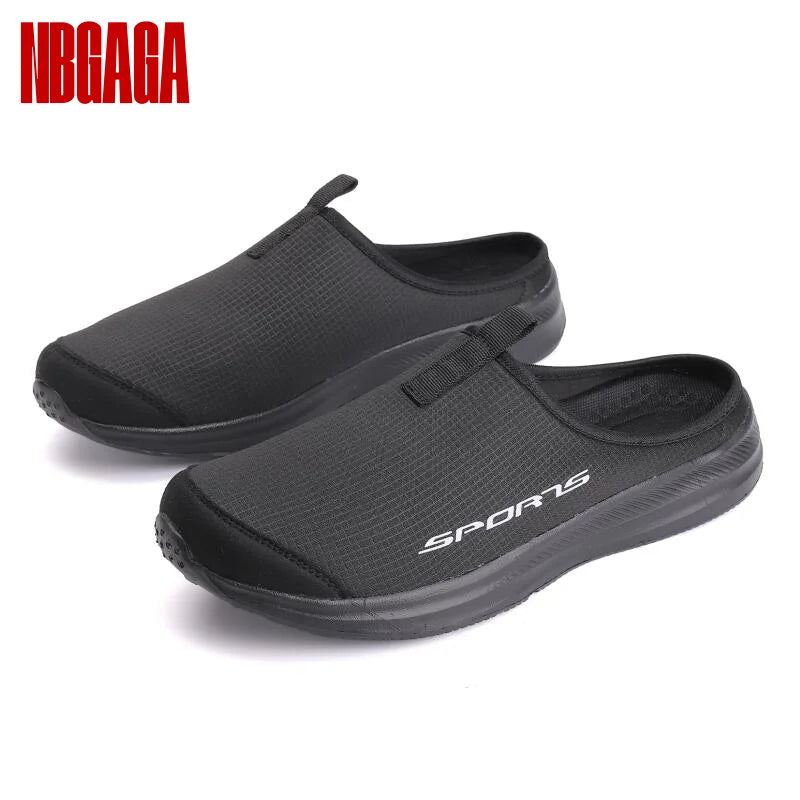 Men Half Slippers Casual Sneakers Soft Sole Support Shoes Lightweight Comfortable Breathable Outdoor Sports Skateboarding Shoes