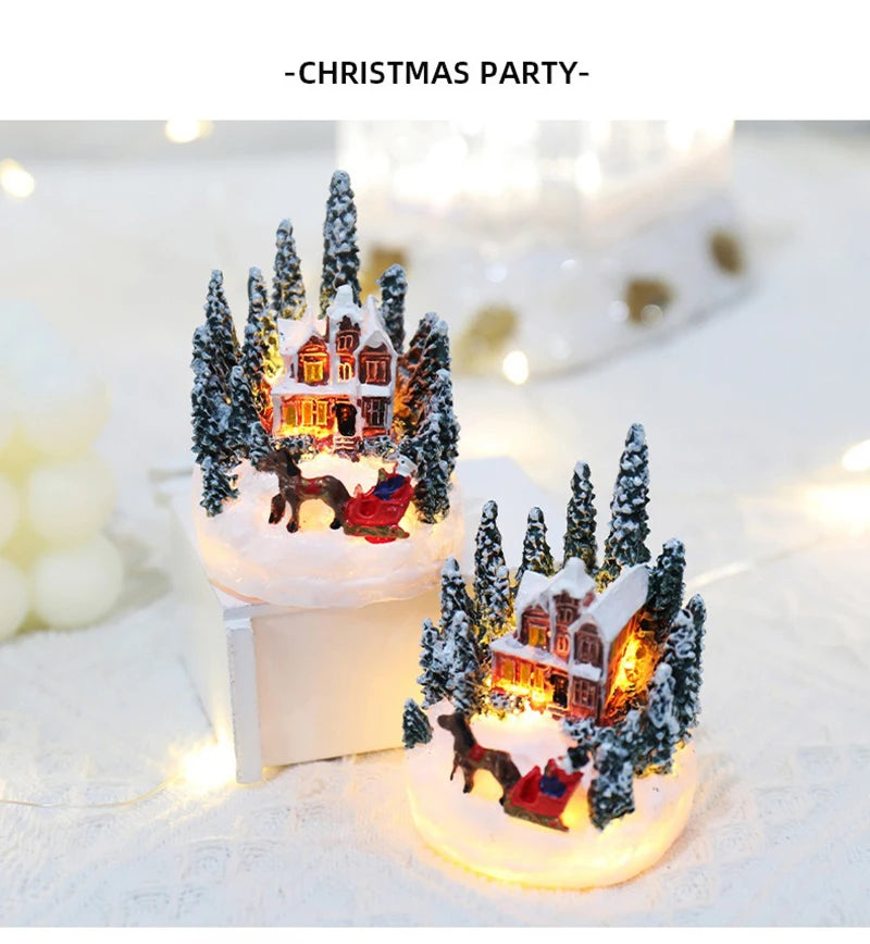 Christmas Decorations  LED Night Lights Luminous Micro Landscape House Children's Creative Gift Christmas New Year Ornaments